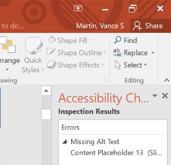 Accessibility Checker on Microsoft PowerPoint